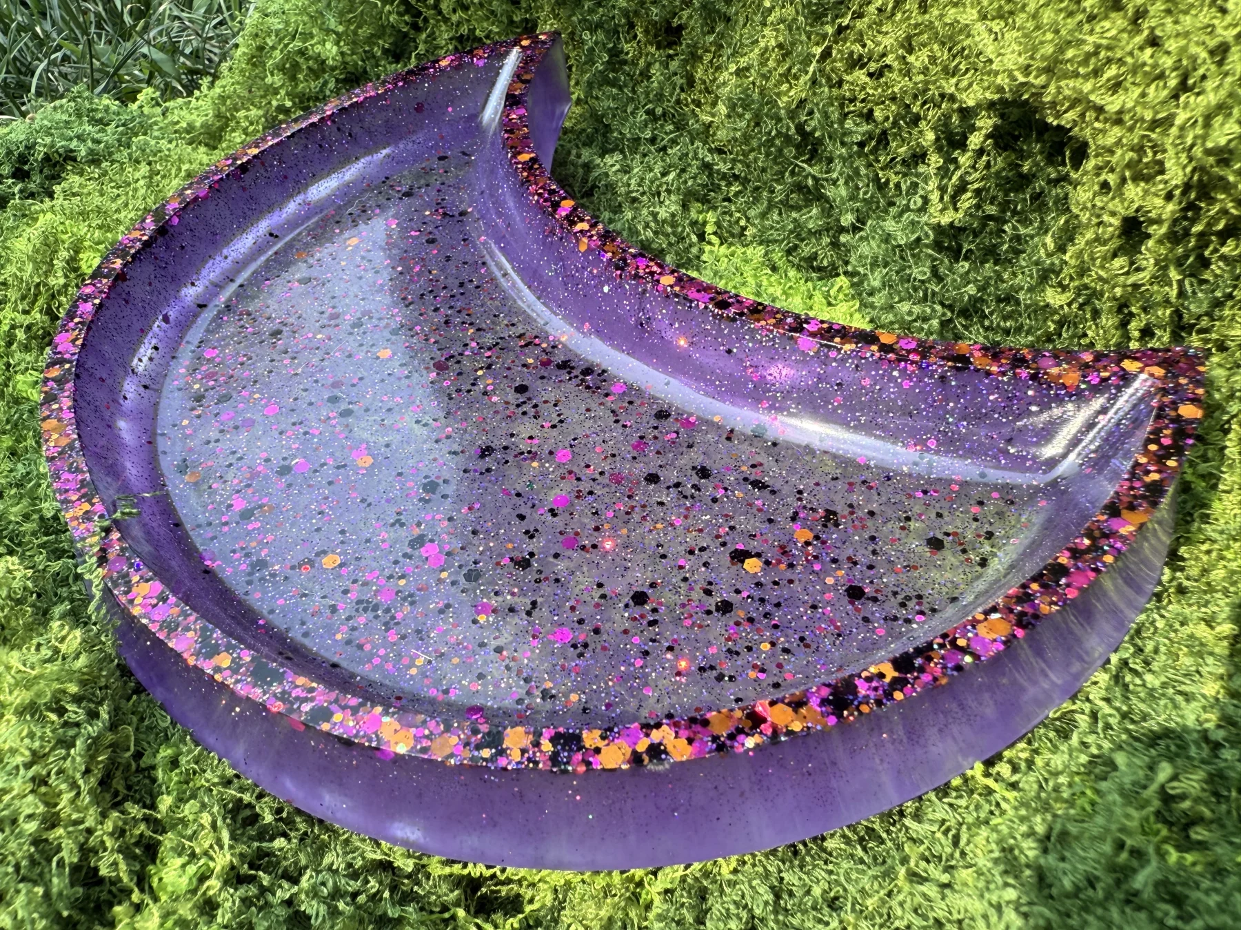 Purple Glitter Moon Tray