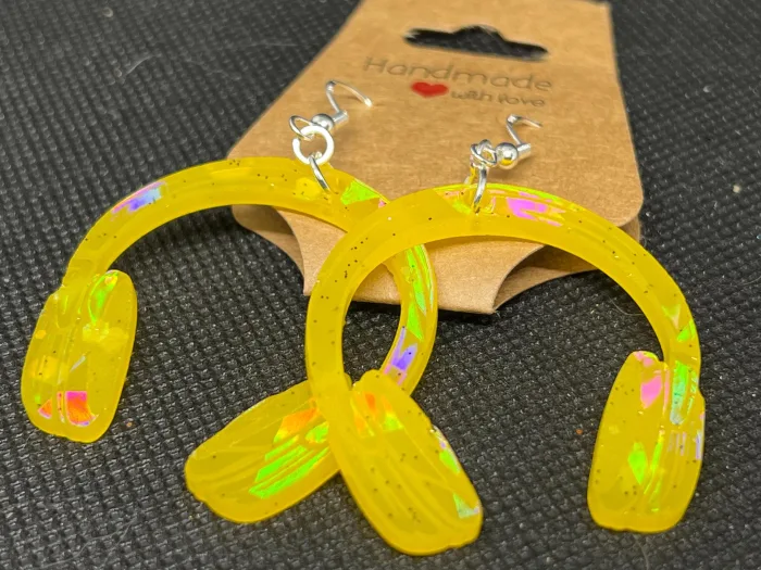 Handmade Headphone Earrings – Funky Resin Statement Jewelry