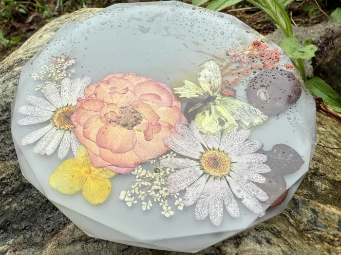 Real Butterfly Pressed Flower Resin Coaster | Botanical Nature Art Decor