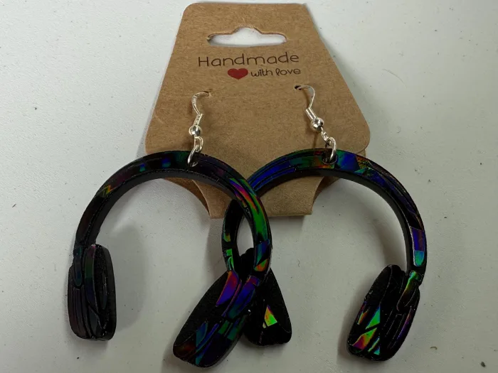 Handmade Headphone Earrings – Funky Resin Statement Jewelry