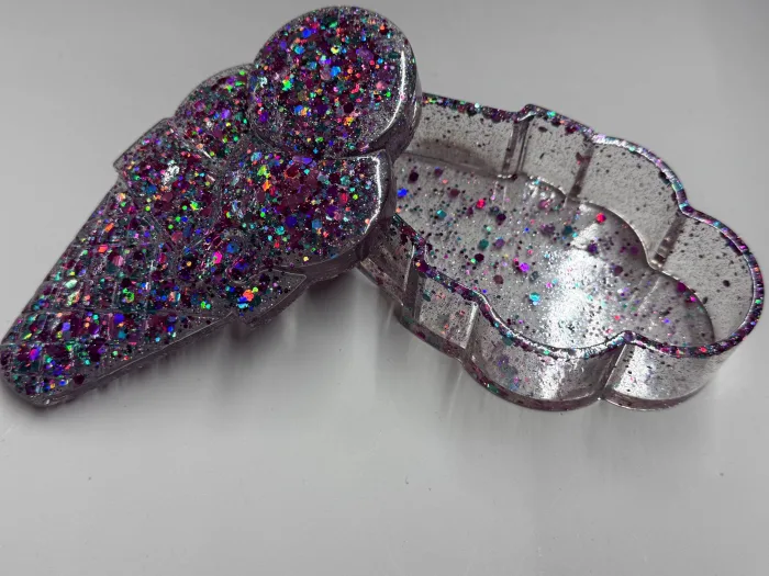 Handmade Resin Ice Cream Trinket Box | Jewelry, Dice, Candy & Desk Organizer | Custom Color Options