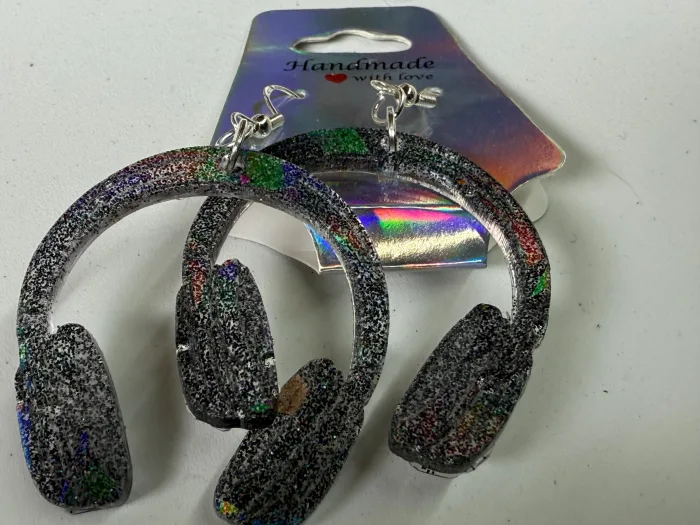 Handmade Headphone Earrings – Funky Resin Statement Jewelry