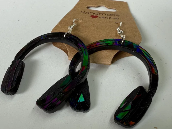 Handmade Headphone Earrings – Funky Resin Statement Jewelry