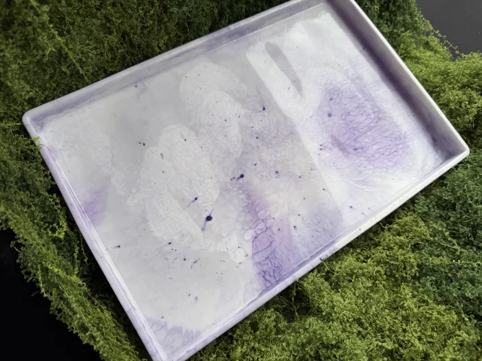 Purple and White Marbled Tray