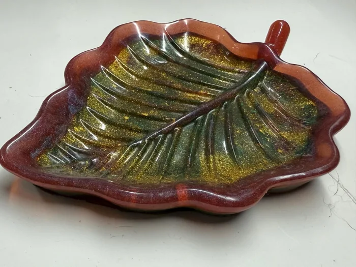 Fairy Garden Leaf Tray – Handmade Resin Catchall