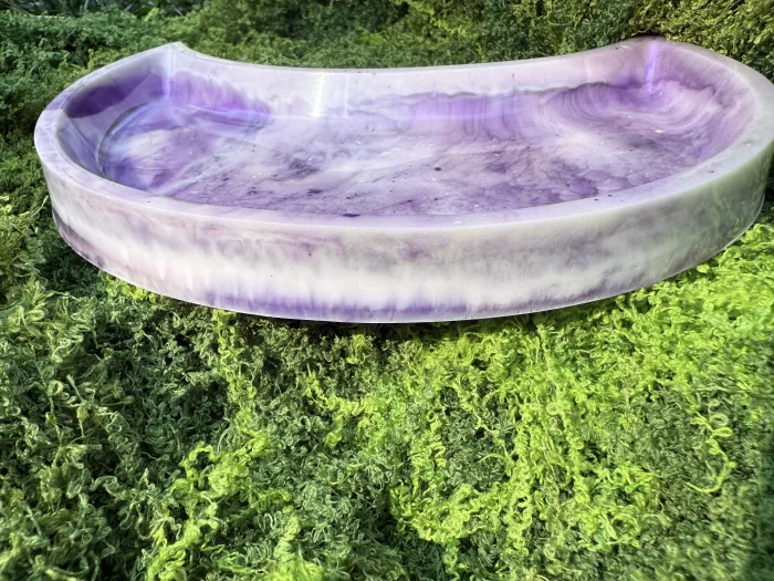 Purple/White Marbled Moon Tray