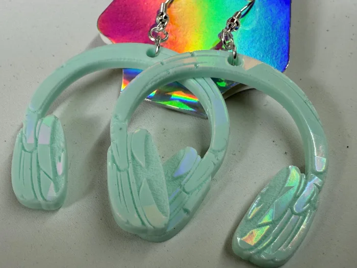 Handmade Headphone Earrings – Funky Resin Statement Jewelry