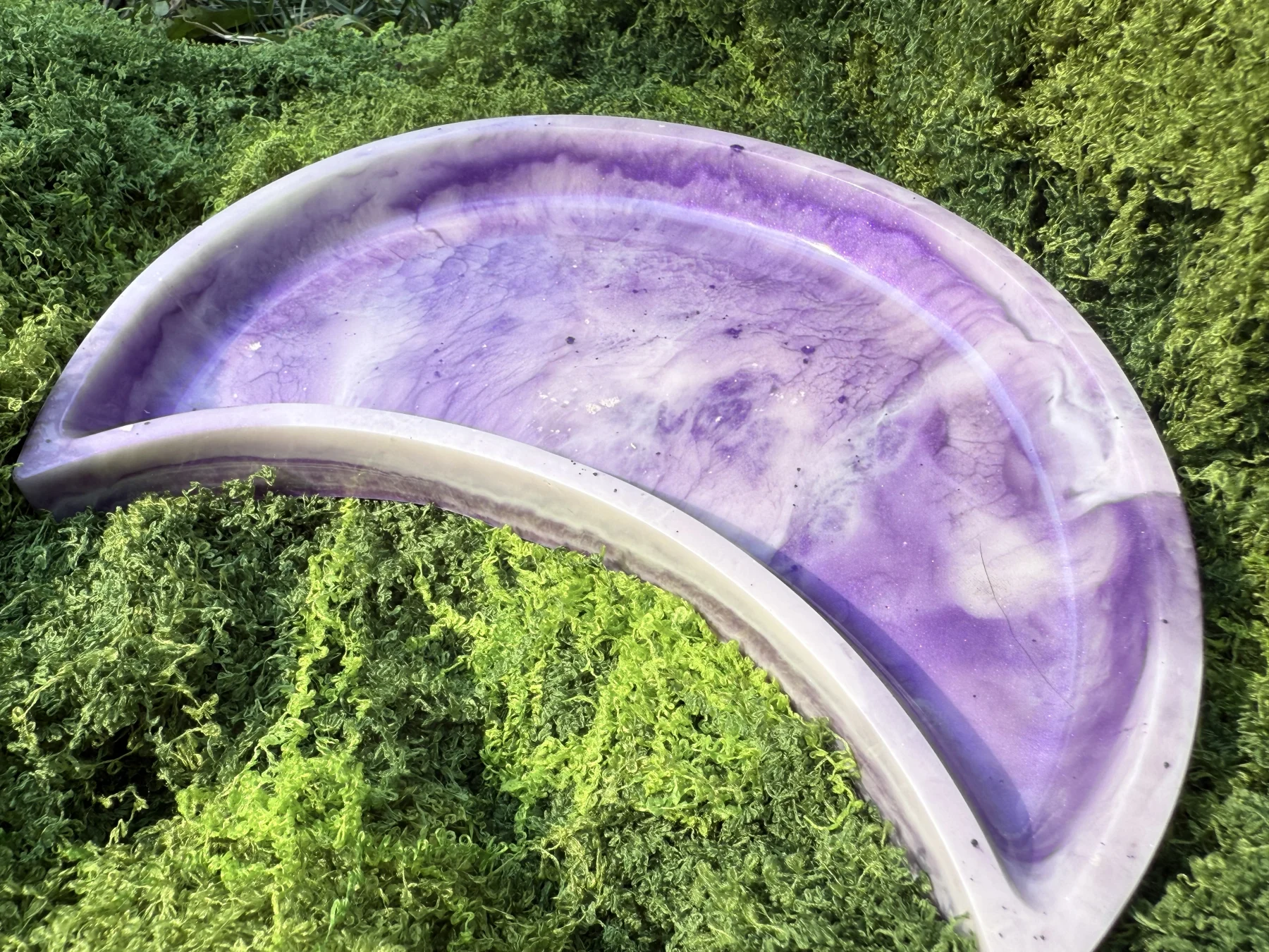 Purple/White Marbled Moon Tray