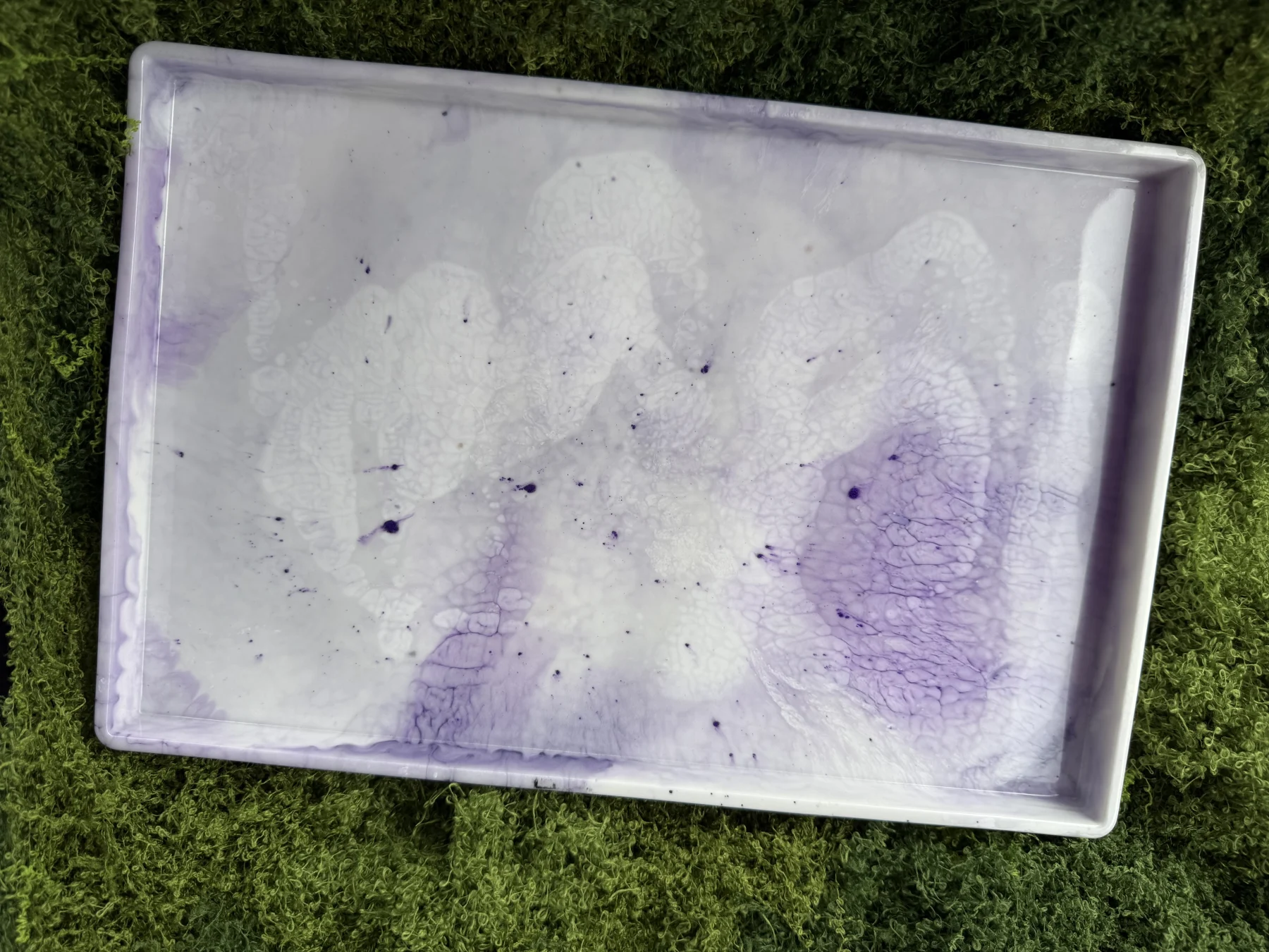 Purple and White Marbled Tray