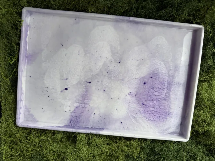 Purple and White Marbled Tray