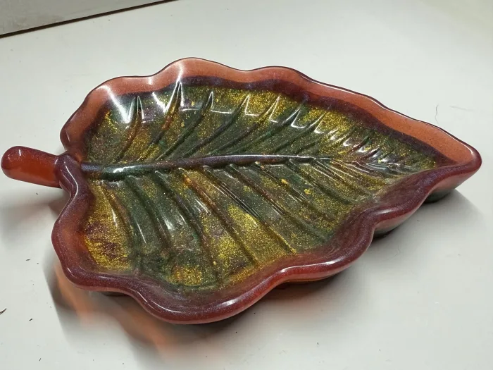 Fairy Garden Leaf Tray – Handmade Resin Catchall