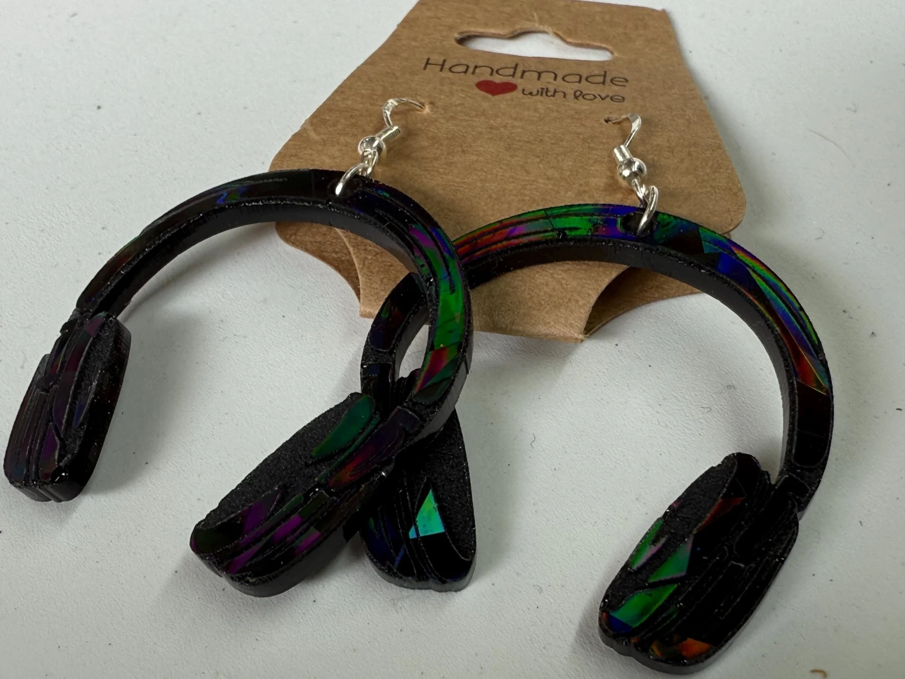 Handmade Headphone Earrings – Funky Resin Statement Jewelry