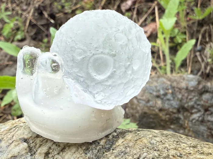 Celestial Moon Snail Figurine | Holographic Resin Desk Companion | Cottagecore Decor