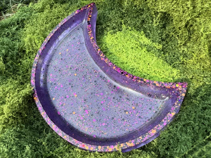 Purple Glitter Moon Tray