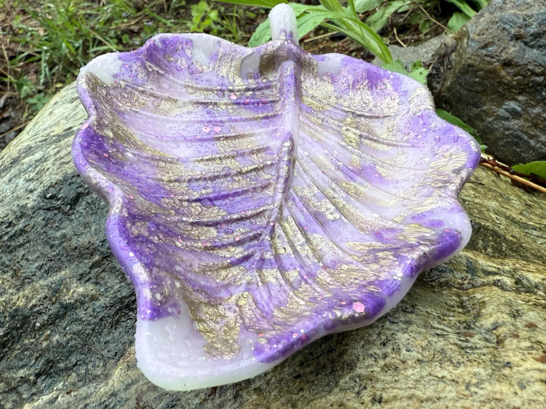 Fairy Garden Leaf Tray – Handmade Resin Catchall
