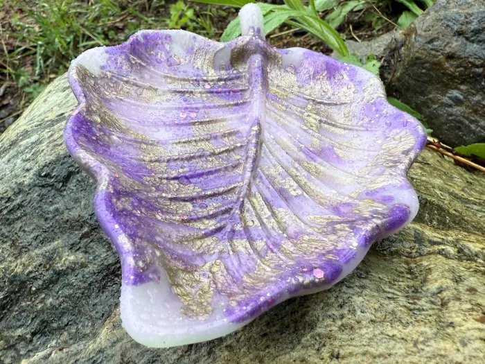 Fairy Garden Leaf Tray – Handmade Resin Catchall