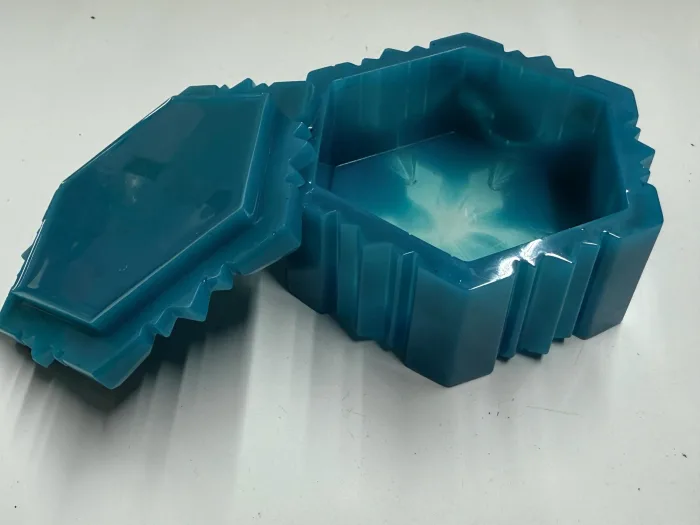 Handmade Geometric Resin Box | Crystal Inspired Jewelry, Dice, Trinket Storage Container