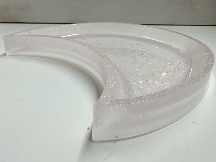 Crescent Moon Resin Tray – Celestial Crystal Dish, Jewelry Holder & Altar Décor