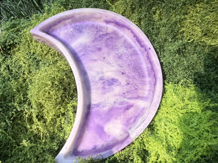 Purple/White Marbled Moon Tray